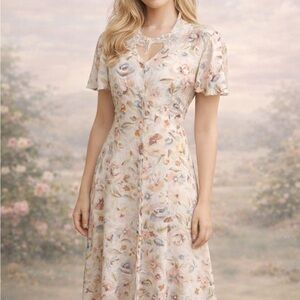 Floral Print Women's Dress - vintage 👗
